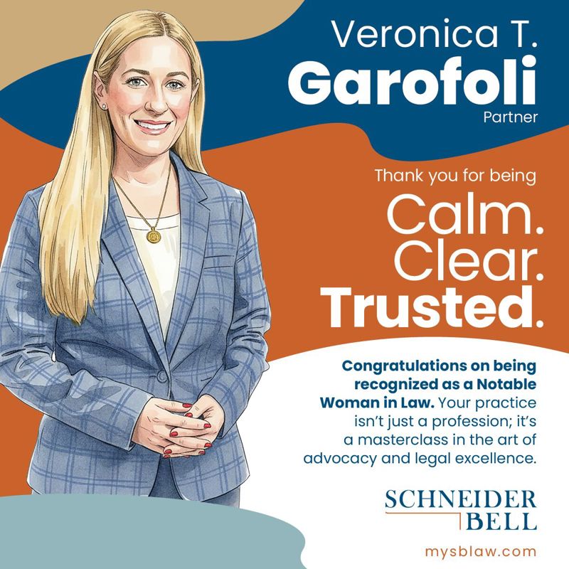Sketch picture of Veronica Garofoli congratulating her on being recognized as a Notable Women in Law by Crain's Cleveland Business 2026.