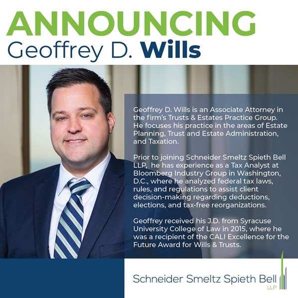 Schneider Smeltz Spieth Bell Welcomes New Attorney – Geoffrey Wills