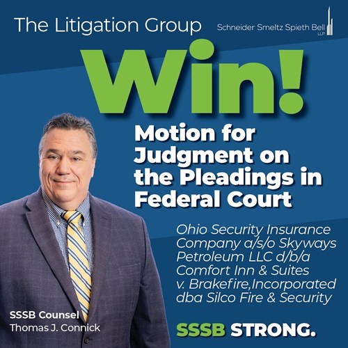 Tom Connick Prevails in a Motion for Judgment on the Pleadings in Federal Court